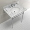 Fauceture KVPB3022M81 30" Console Sink with Brass Legs (8-Inch, 3 Hole), Marble White/Polished Chrome KVPB3022M81 - alternate 4